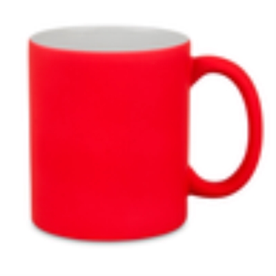 Rubber coated neon mug for engraving